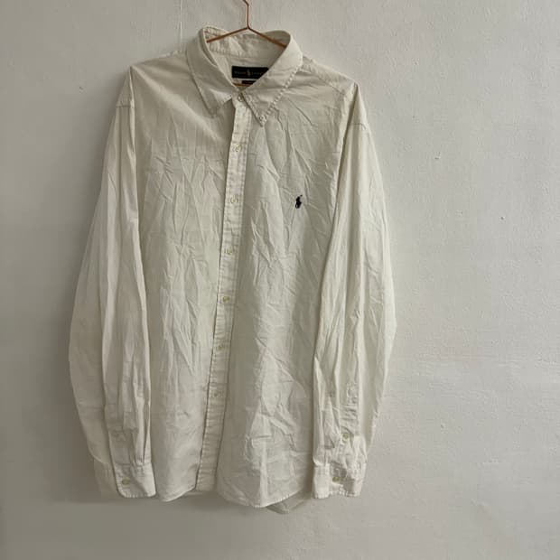 폴로 화이트 슬림핏 셔츠 XXL