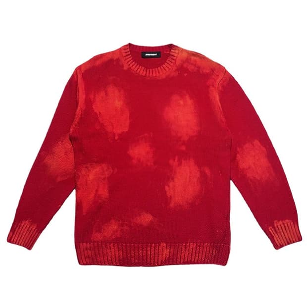 APARTMENT 다잉 워시드 니트 레드 L