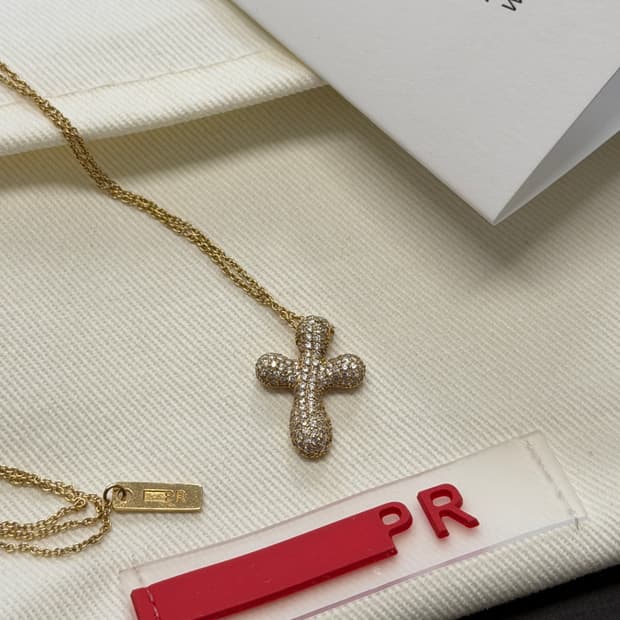 PR Bubble Cross Necklace