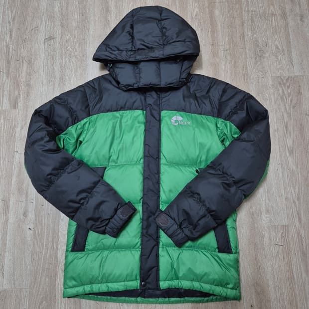 네파 남성 덕다운 오리지널 로고 후드 패딩