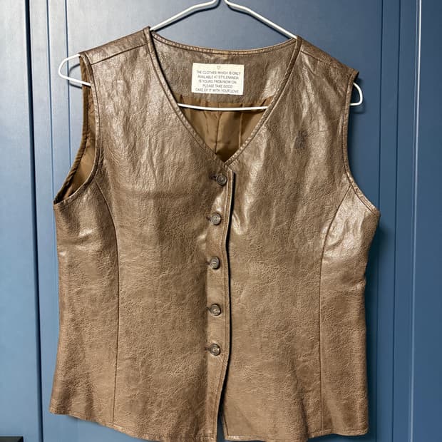 스타일난다 브라운 레더 베스트