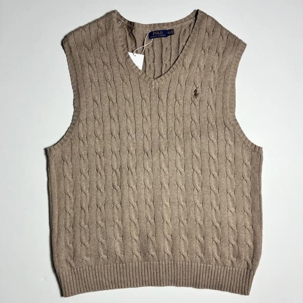 폴로 랄프로렌 코튼 꽈배기 니트 조끼 R3349