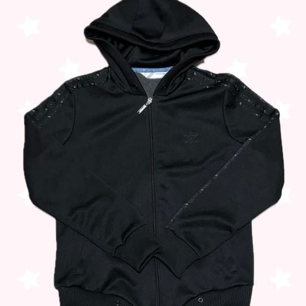 아디다스 후드져지 검정 블랙 도트 후드플락