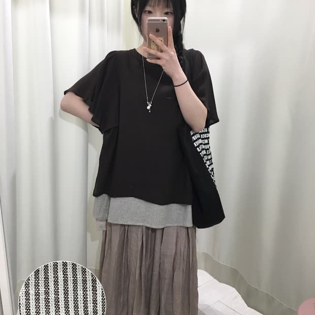 stripe layered blouse