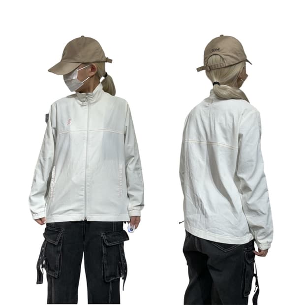 일본 빈티지 윌리엄 화이트 오버핏 트랙탑 져지 M