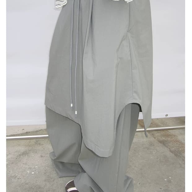 와이드 스커트 레이어드 팬츠 