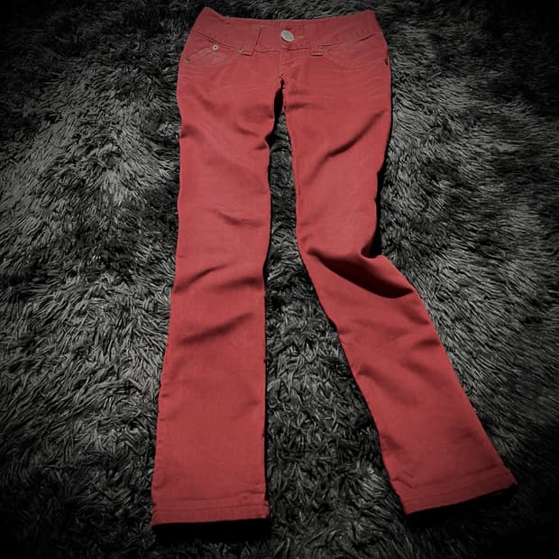 HYSTERIC GLAMOUR 레드 스림 데님팬츠