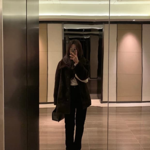 파운더스 울먼 하프 퍼 코트