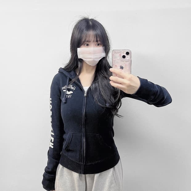 홀리스터 사이드라인 후드집업 네이비