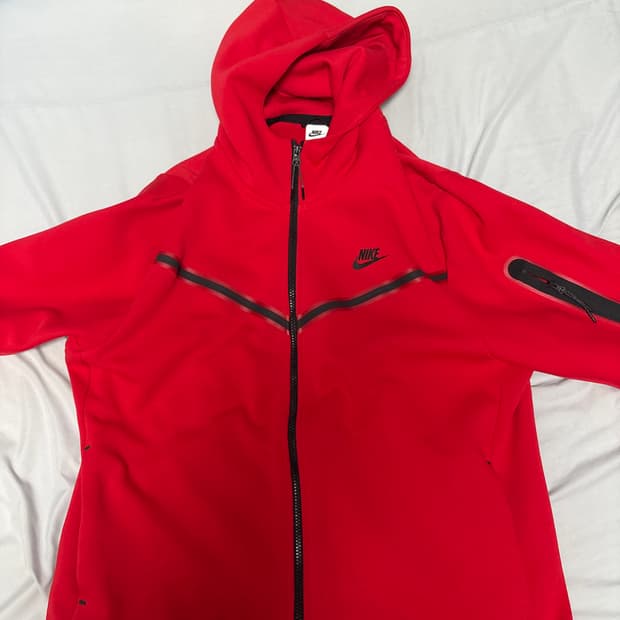 나이키 테크 플리스 후드 레드 XL