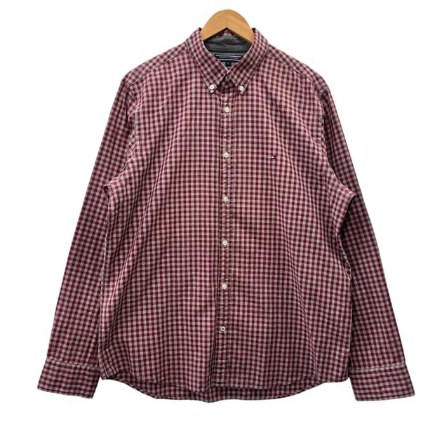 타미힐피거 슬림 핏 깅엄 체크 셔츠