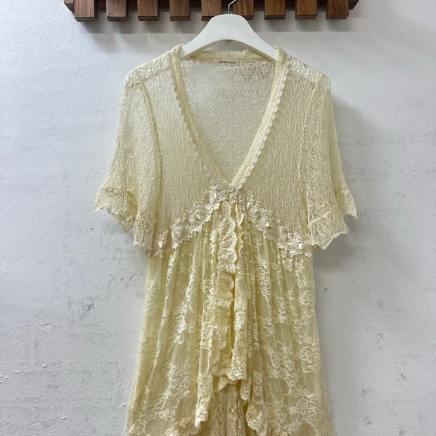 일본빈티지 Axes Femme엑시즈팜레이스 페어리 레이어드 프릴 가디건