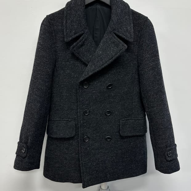 마가렛호웰 헤링본 울 더블 피코트 자켓