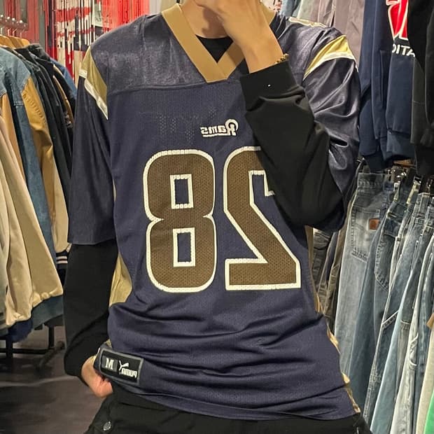 [IM] NFL X PUMA Rams No.28 FAULK 반팔져지