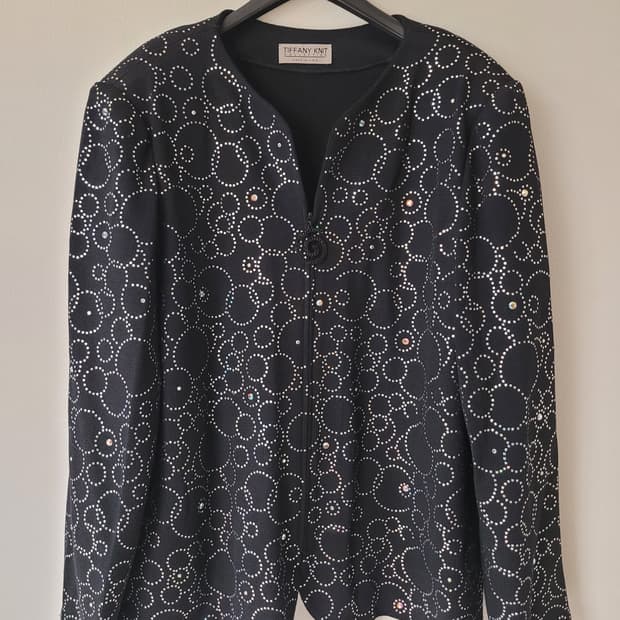 미국) 티파니 니트 컬렉션  핫픽스 울 집업 가디건 77 (F)