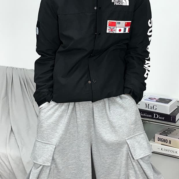 노스페이스 x 슈프림 익스페디션 코치 자켓 M