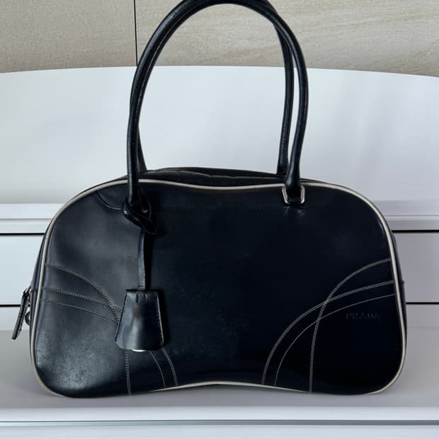 프라다 00s 볼링백 비텔로 드라이브 prada 아카이브 2000