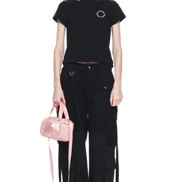 (새상품) jersey mixed cargo pants in black