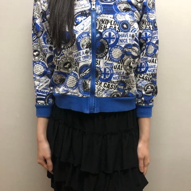 빈티지 미치코런던 블루 펑크 후드집업