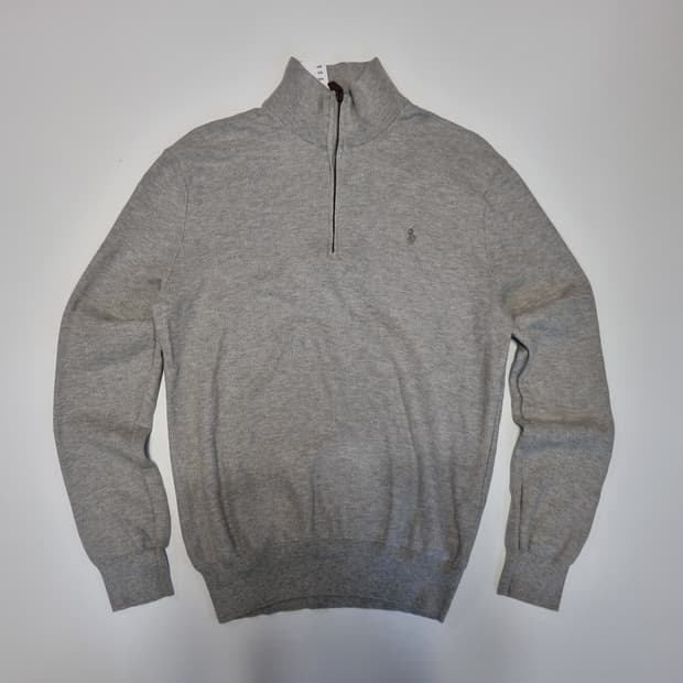 폴로 반집업 니트 그레이