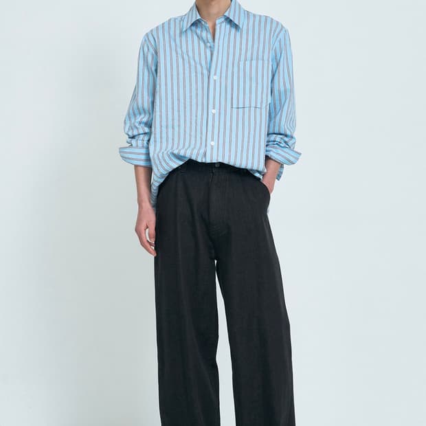 SYSTEM HOMME 스트라이프 칼라 셔츠 95오버핏