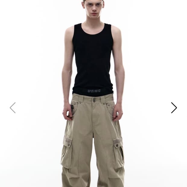 Opus 0012 Op.08 CURVED CARGO PANTS BEIGE