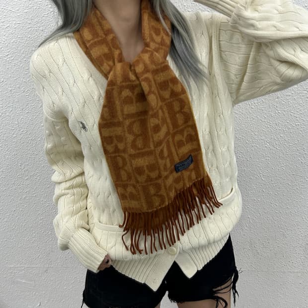 버버리 로고 베이지 캐시미어 머플러