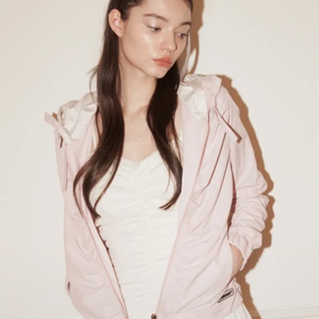 오드원아웃 셔링후디점퍼 핑크바람막이 