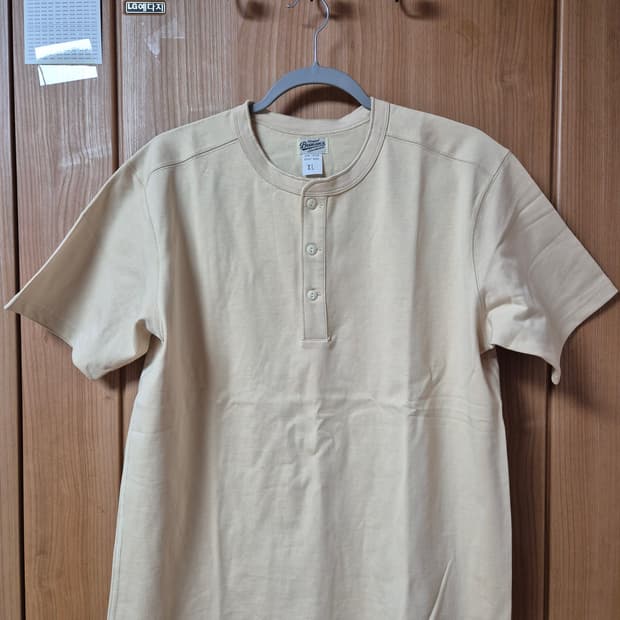 브론슨 10.6oz 코튼 헨리넥 애프리콧 XL