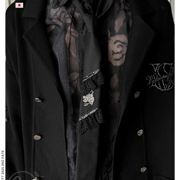 Ozz On Gothic Detail Rose Neck-tie