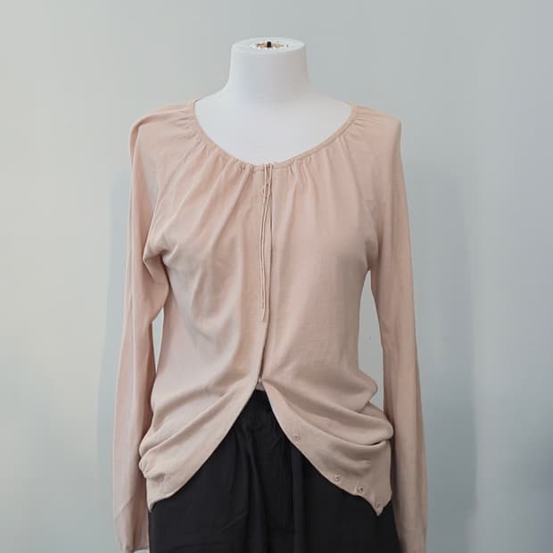 연핑크 가디건 des pres