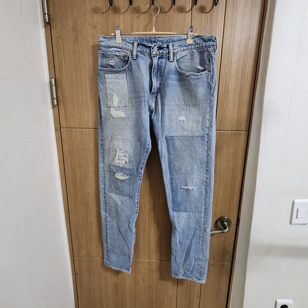 (34)리바이스 512 슬림 테이퍼드 빈티지 데미지 워싱 데님 팬츠