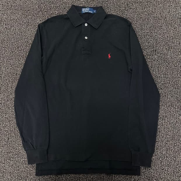 POLO 폴로 랄프로렌 카라티 긴팔티셔츠 블랙 S