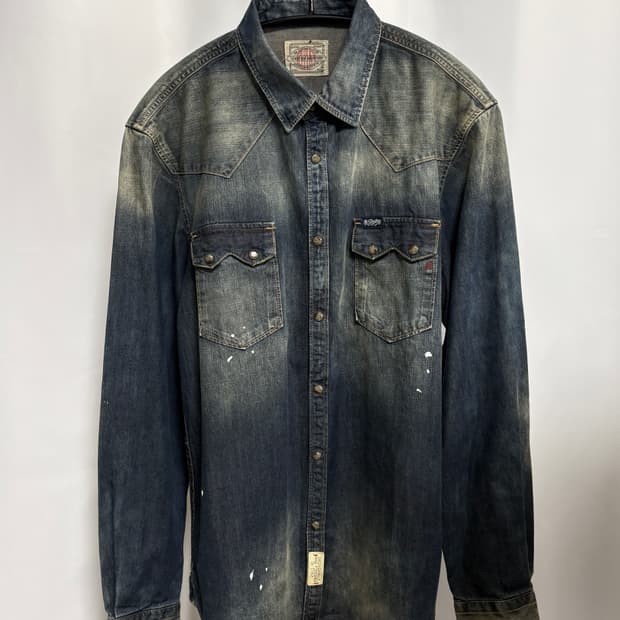 빈티지 페인팅 데님 셔츠