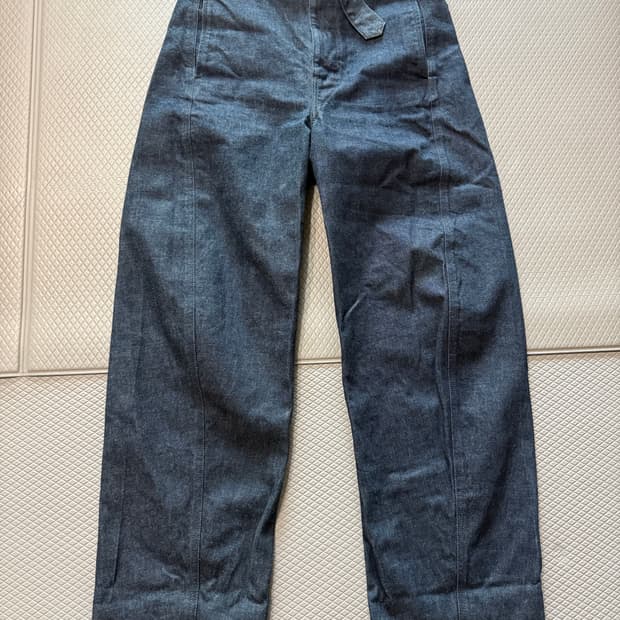 (S) 30 르메르 재패니즈 중청 트위스티드 벨티드 팬츠 데님