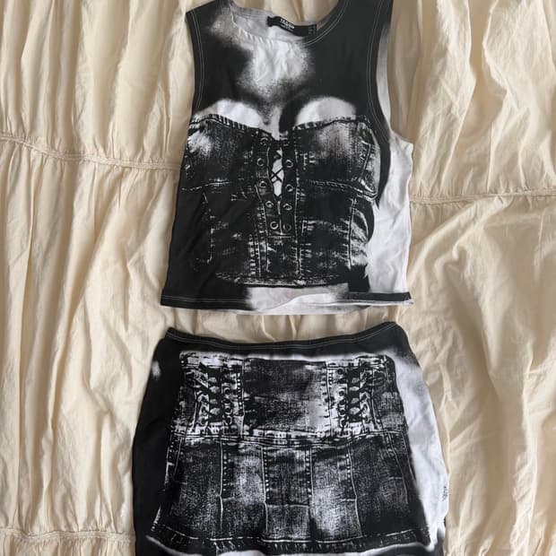 jaded london sleeveless top skirt set