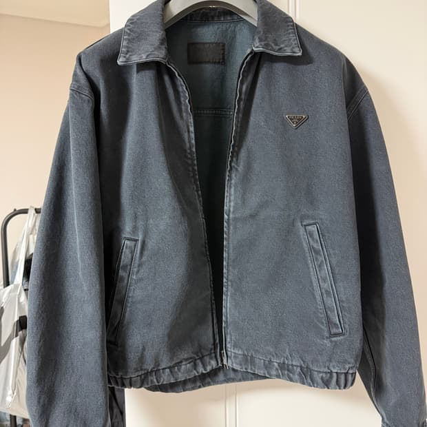 (L)프라다 데님 블루종 자켓