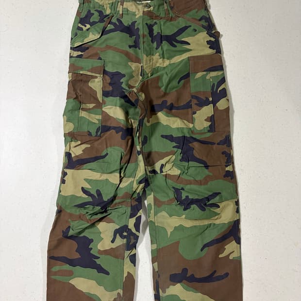 빈티지 US Army M65 우드랜드 카모팬츠