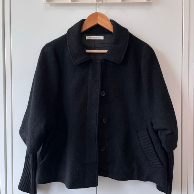 Green label relaxing 시보리 울 셔링코트