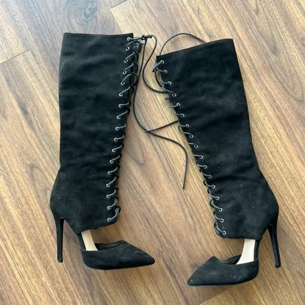 빈티지 레이스업 힐