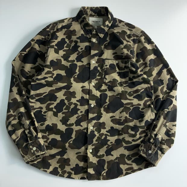 Carhartt  칼하트 WIP 카모플라주 립스탑 워크 셔츠 