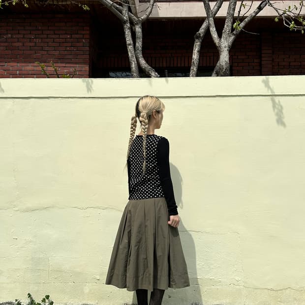 핀턱 플레어 스커트