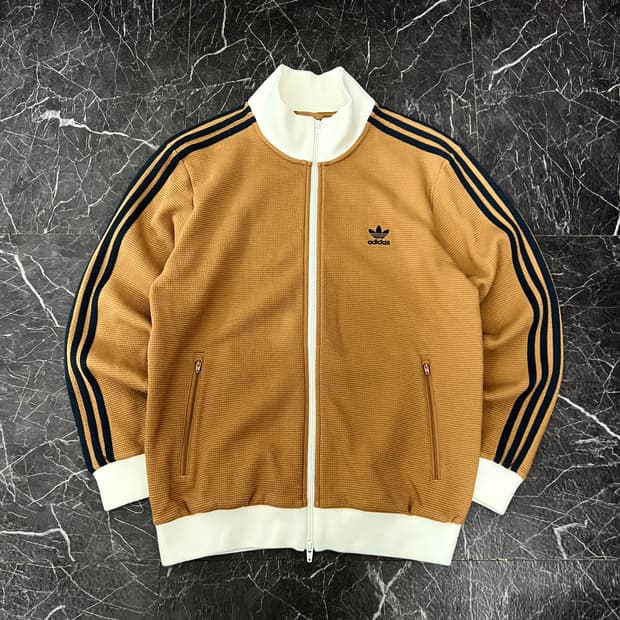 아디다스 삼선 오리지널 와플 트랙탑 져지 화이트 브라운