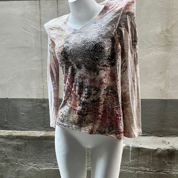 00‘s Grunge Cubic Art Print Long Sleeve