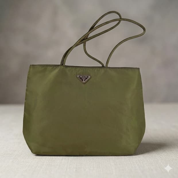 Prada 프라다 빈티지 나일론 토트백 올리브 그린 정품