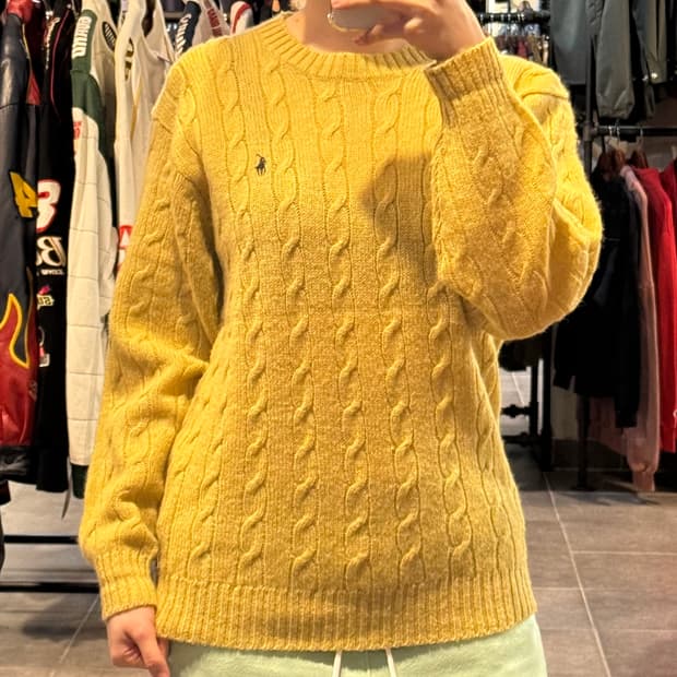 [NO.9] 폴로 옐로우 케이블 니트