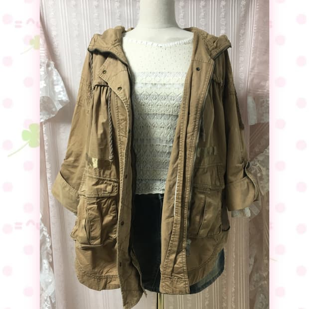 카멜 셔링 캐주얼 자켓