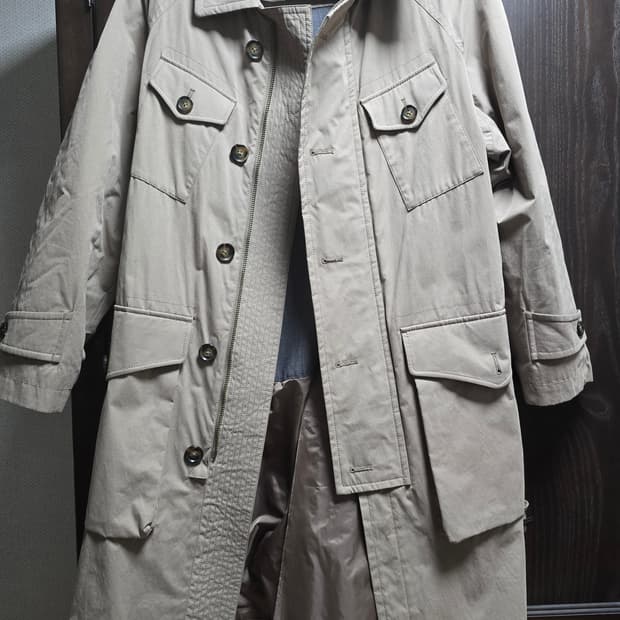 맨온더분 트랜치코트 서미오버핏 46사이즈입니다.