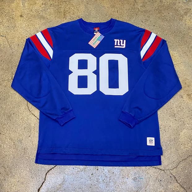 00s USA 빈티지 리복 NFL 클래식 뉴욕 자이언츠 긴팔 유니폼