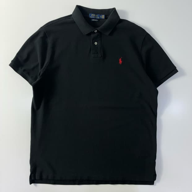 Polo 폴로 랄프로렌 자수 코튼 블랙 반팔 카라티셔츠